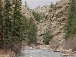 Road tunnel along in Elevenmile Canyon