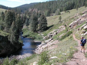 Hiking in to fish the Piedra River