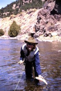 vliegvissen in Arkansas River Colorado