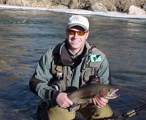 Trevor with large rainbow, Boxwood, Colorado